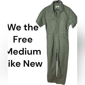 WE THE FREE  Marci jumpsuit in washed army,short sleeves, button front,like new